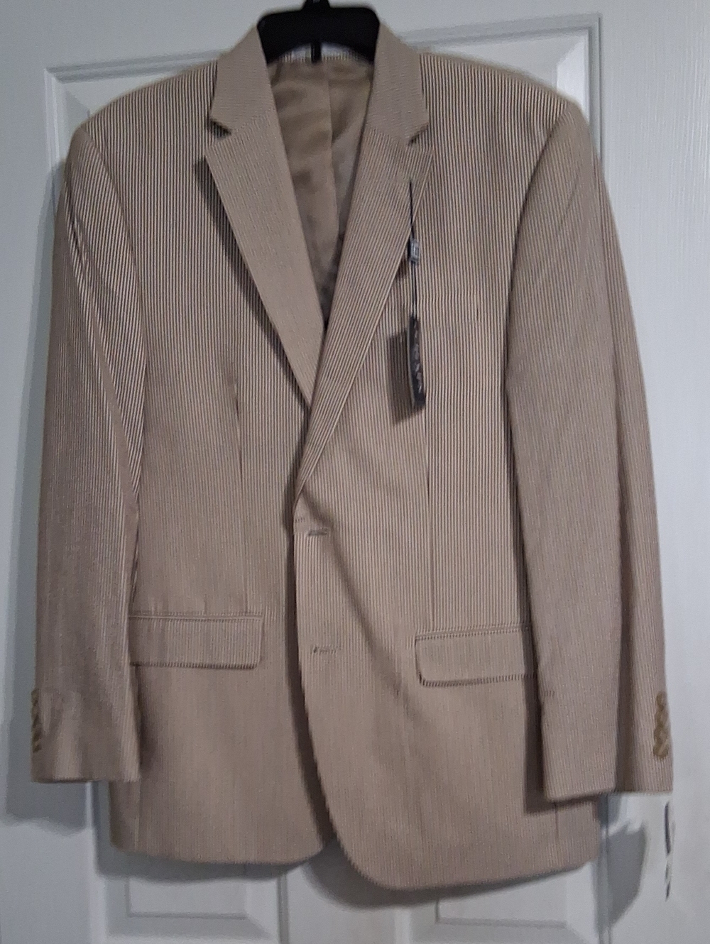 Chaps Tan Pinstripe Sport Coat Blazer